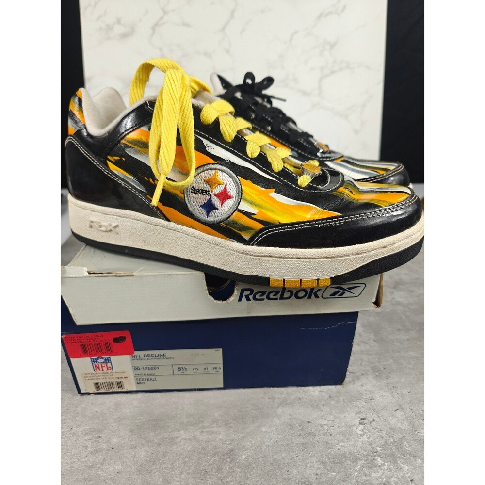 Vintage Reebok NFL Recline Shoes Pittsburgh Steelers Paint Edition Mens 8.5